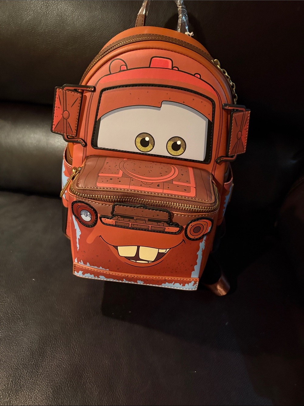 Loungefly Disney Pixar cars mater Brown and Orange Mini Backpack